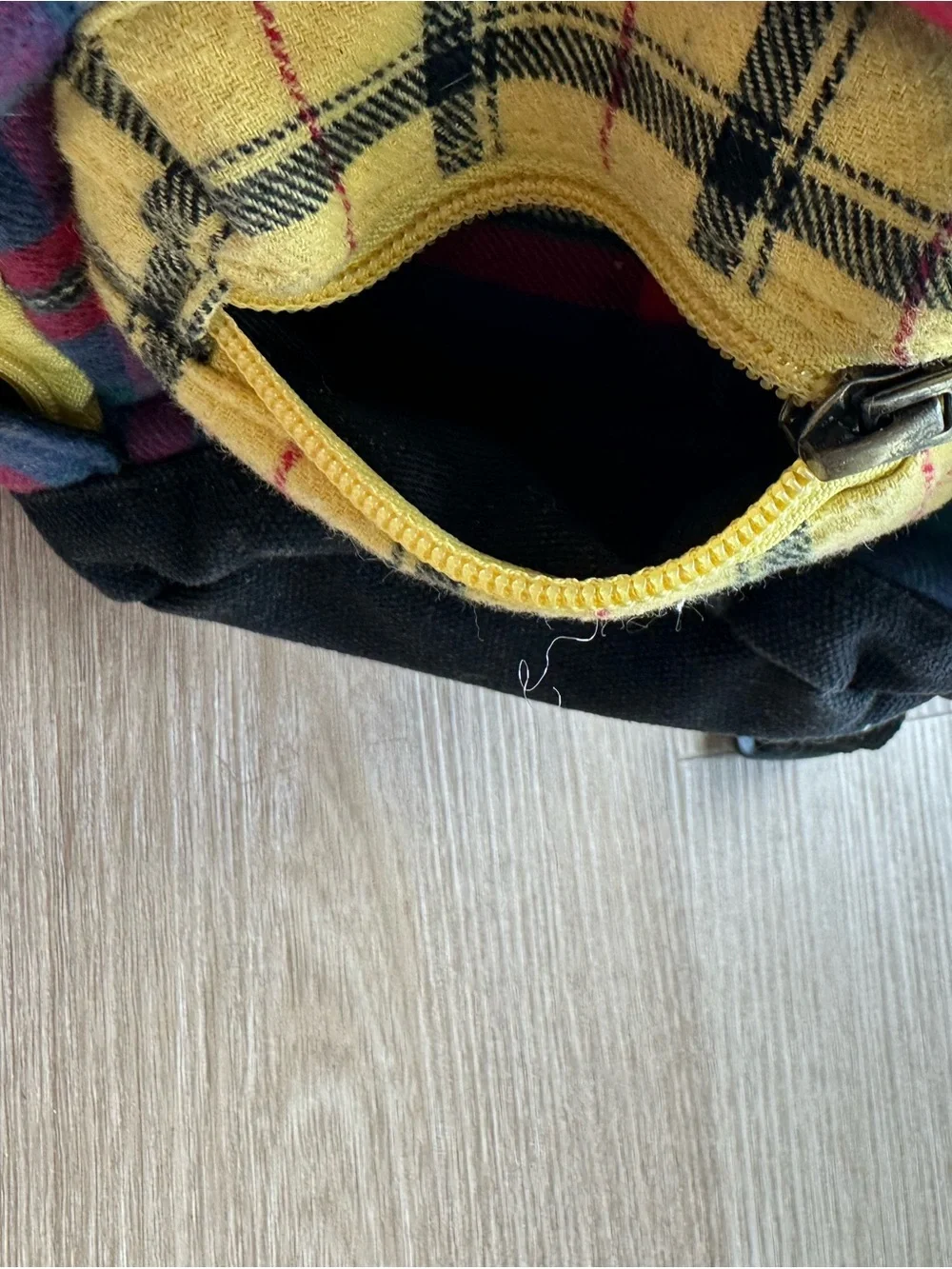 Plaid Yellow & Red Dog Backpack - Small Dogs